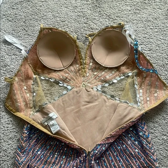 NWT Portia and Scarlett Pink and Blue Sequin Bustier Mini Dress PS23730C - Picture 6 of 7